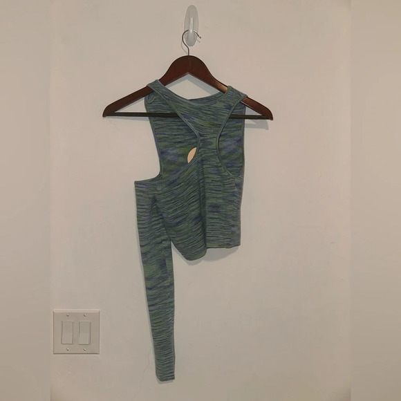 Camila Coelho Aideen Cut Out Knit Top in Blue Spacedye - Picture 7 of 7